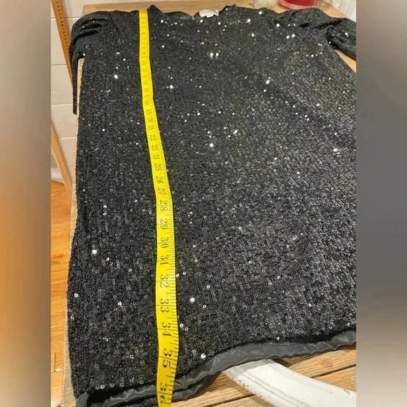 📍 LILI SIDONIO MOLLY BRACKEN Black Sequin Mini Dress size M/L - Picture 8 of 9